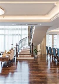 Thi công nội thất gỗ óc chó chung cư cao cấp DUPLEX tại Mandarin
