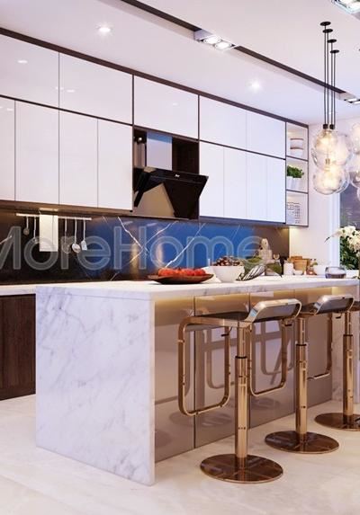Mẫu tủ bếp cao cấp tại nhà phố 