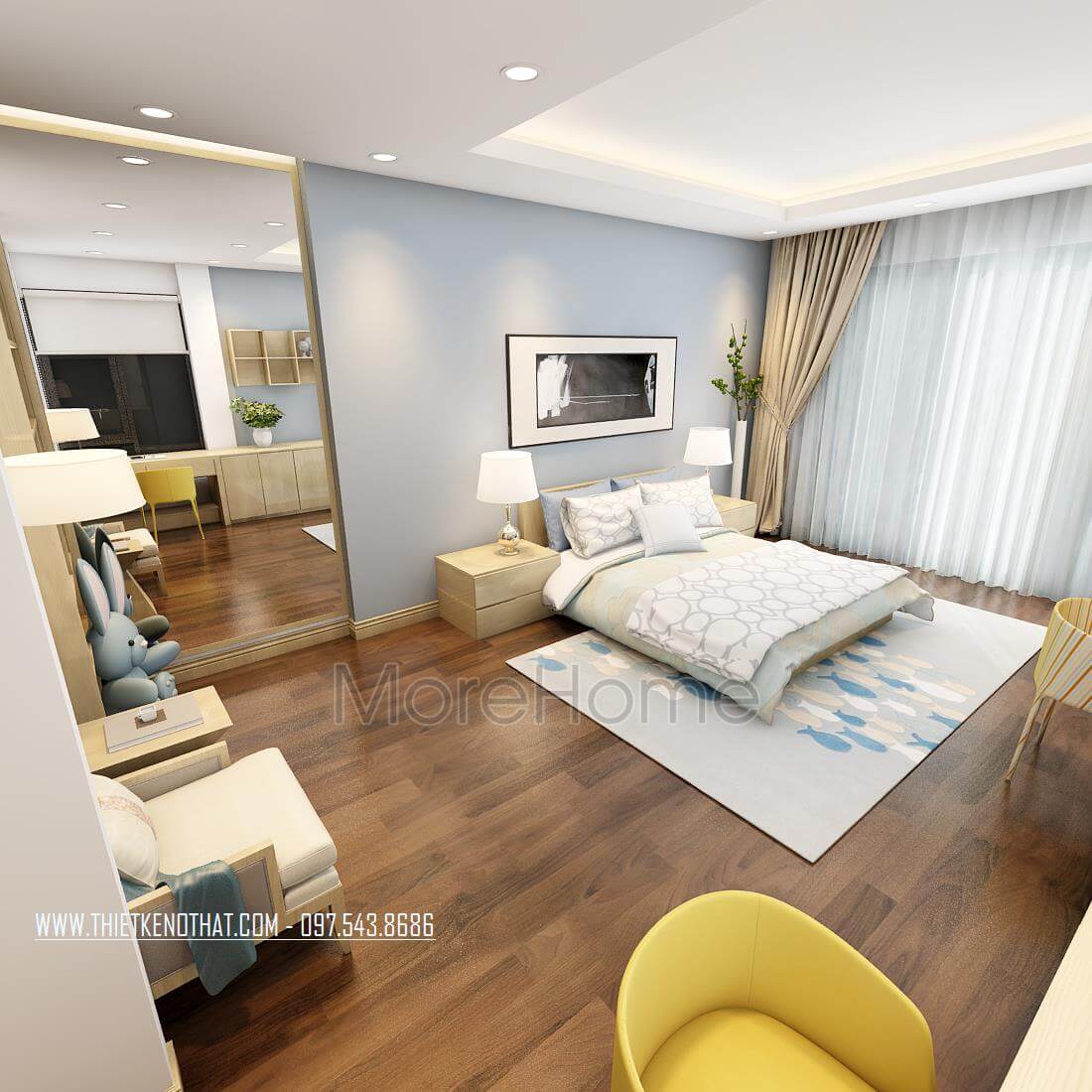 Trang trí nội thất gỗ cho phòng ngủ trẻ em đơn giản, tạo không gian vui chơi cho trẻ nhỏ thiết kế chung cư