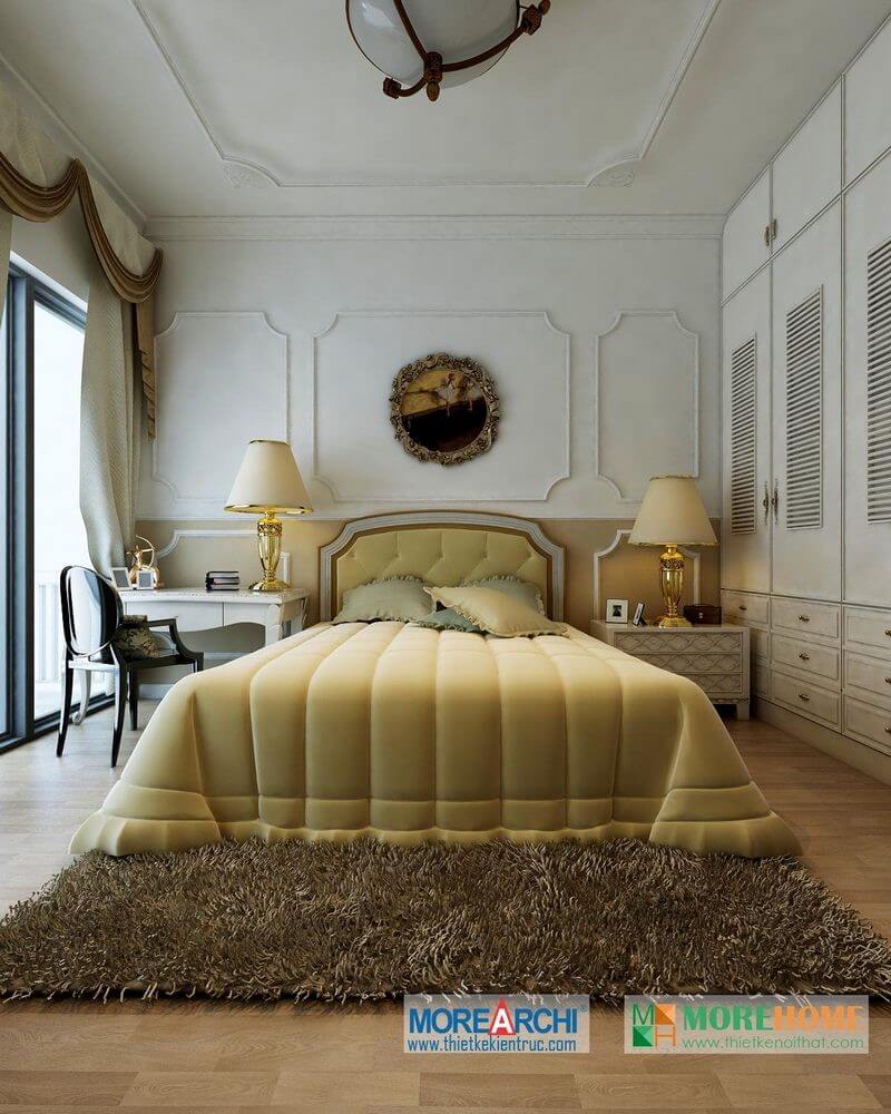 Thiết kế nội thất phòng ngủ tân cổ điển cao cấp, sang trọng thiết kế chung cư