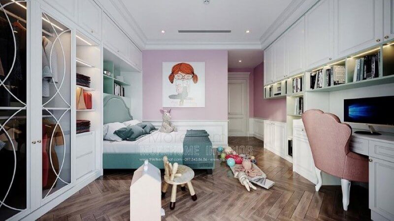 Bố trí nội thất phòng bé gái đẹp, đáng yêu. thiết kế nội thất chung cư