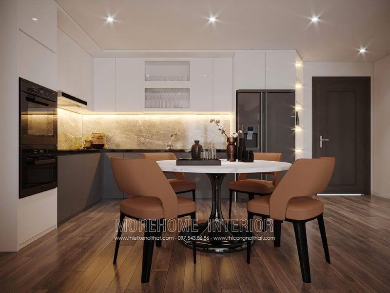 Thiết kế phòng ăn hiện đại ấn tượng cho căn hộ chung cư Thiết kế nội thất
